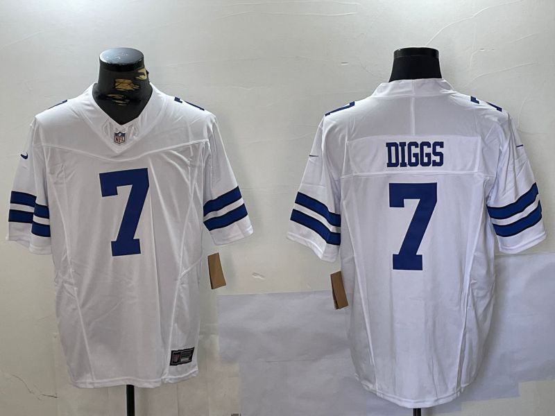 Men Dallas Cowboys #7 Diggs White 2024 Nike Limited NFL Jersey style 1